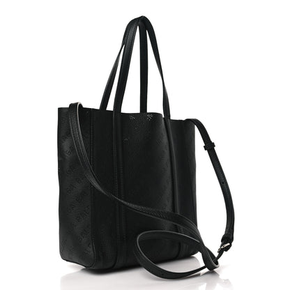 Balenciaga Smooth Calfskin Logo Perforated XXS Everyday Tote Black 3 of 9