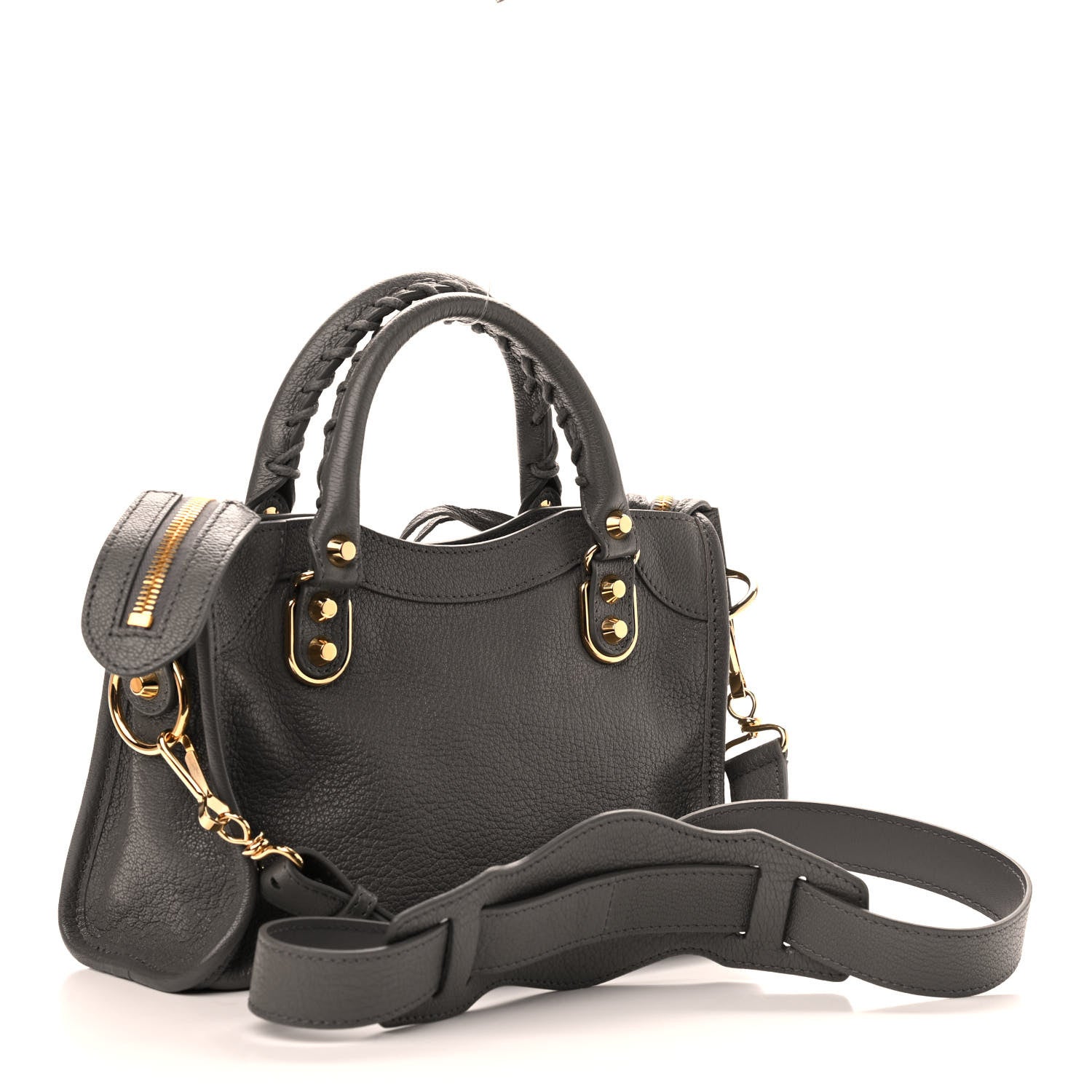 Balenciaga Chevre Gold Metallic Edge Hardware Mini City Gris Acier 3 of 9