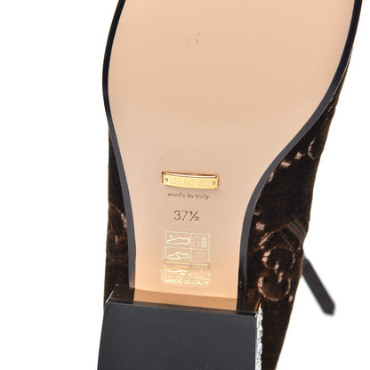 Gucci Velvet GG Monogram Crystal Horsebit Ankle Boots 37.5 Brown Vintage Cocoa 6 of 8