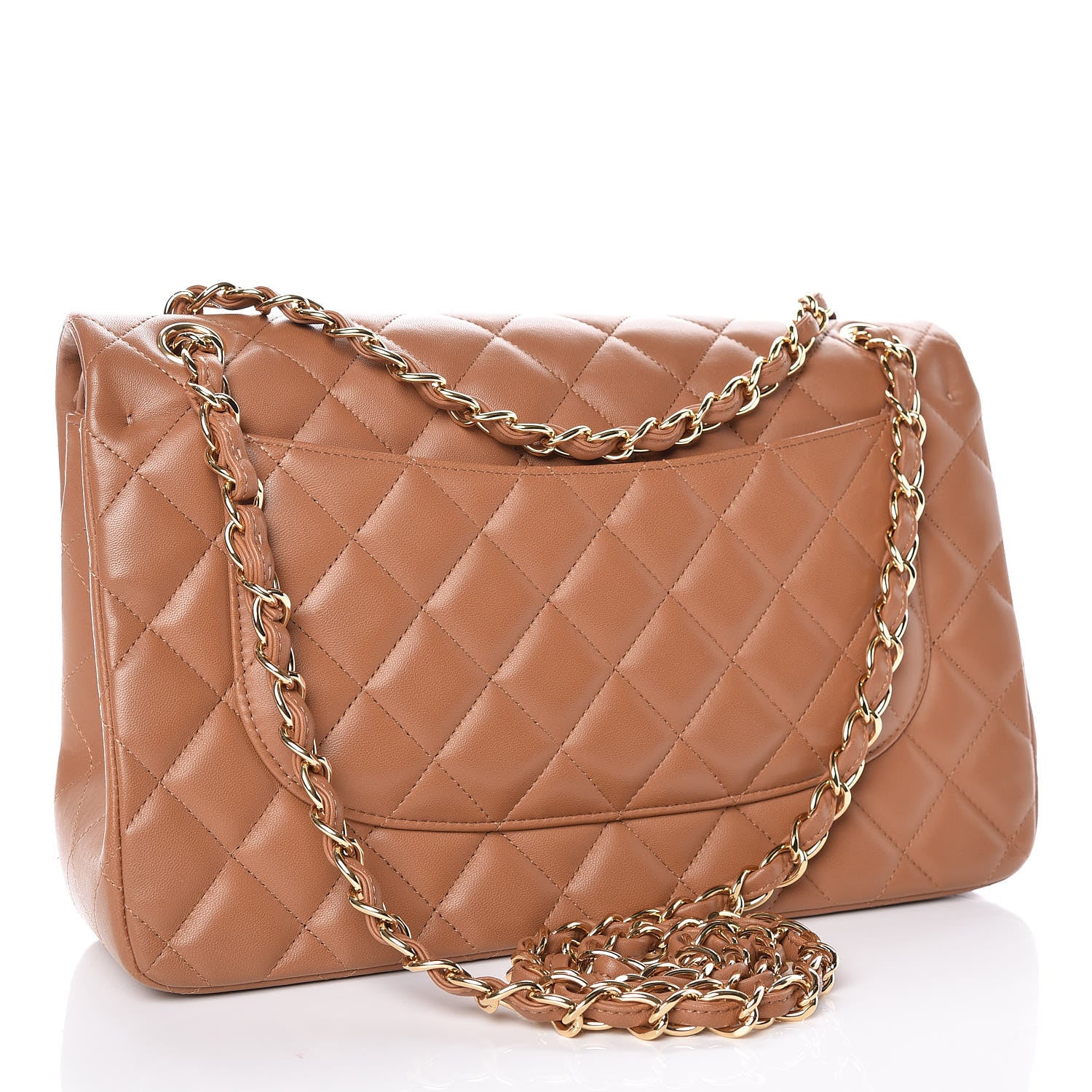 Chanel Lambskin Quilted Jumbo Double Flap Brown 3 of 15