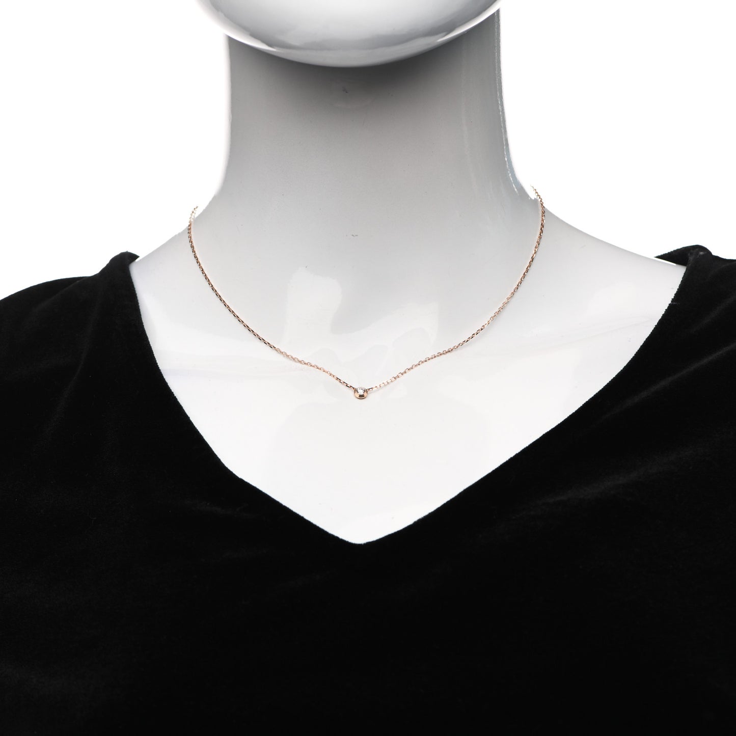 18K Pink Gold Diamond SM D'Amour Pendant Necklace