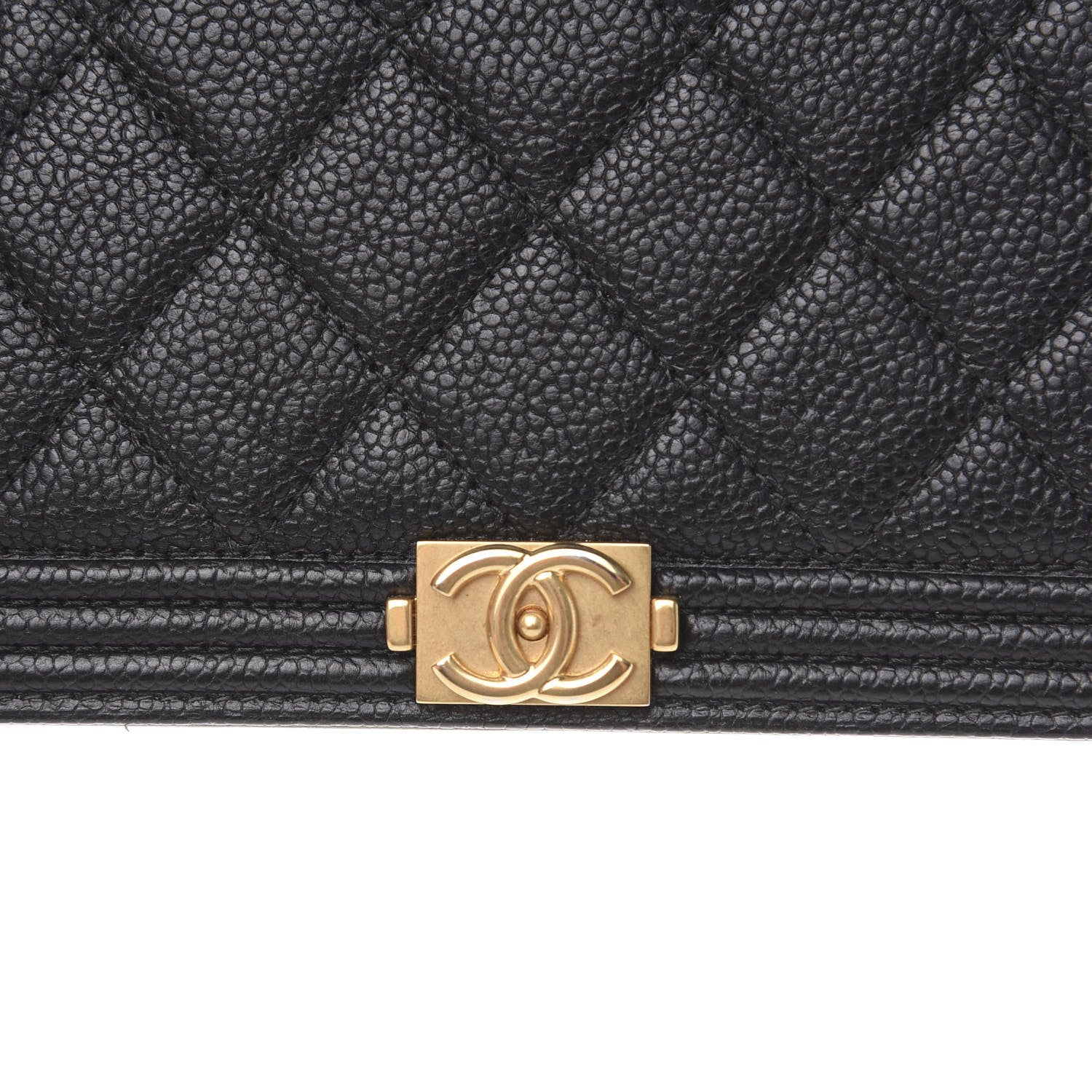 Chanel Caviar Quilted Boy Yen Wallet Black 9 of 9