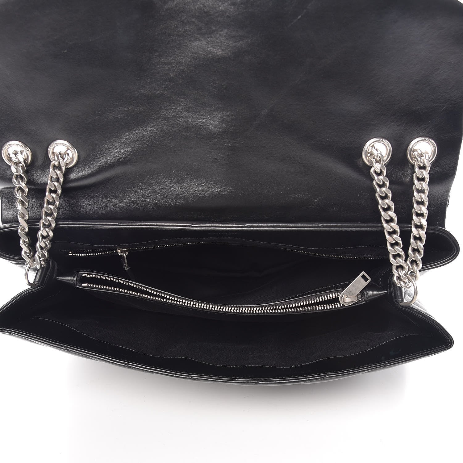 Saint Laurent Calfskin Y Quilted Monogram Large Loulou Chain Satchel Black 6 of 12