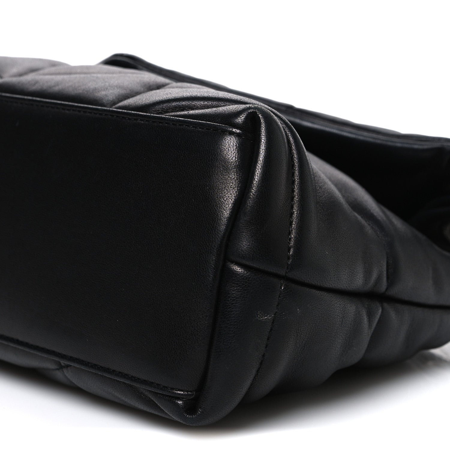 Saint Laurent Lambskin Quilted Small Loulou Puffer Monogram Chain Satchel Black 9 of 9