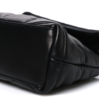 Saint Laurent Lambskin Quilted Small Loulou Puffer Monogram Chain Satchel Black 9 of 9