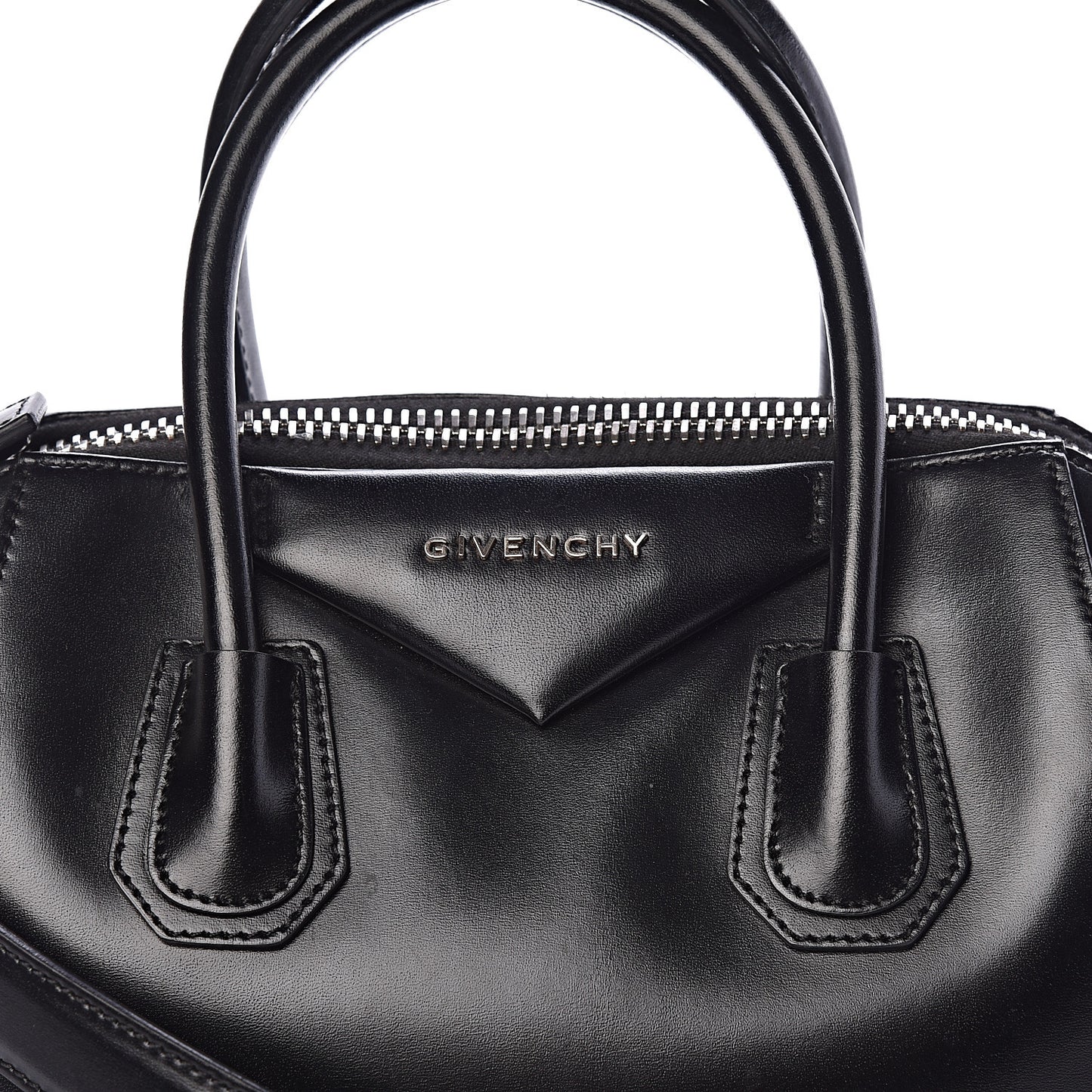 Shiny Lord Calfskin Small Antigona Black