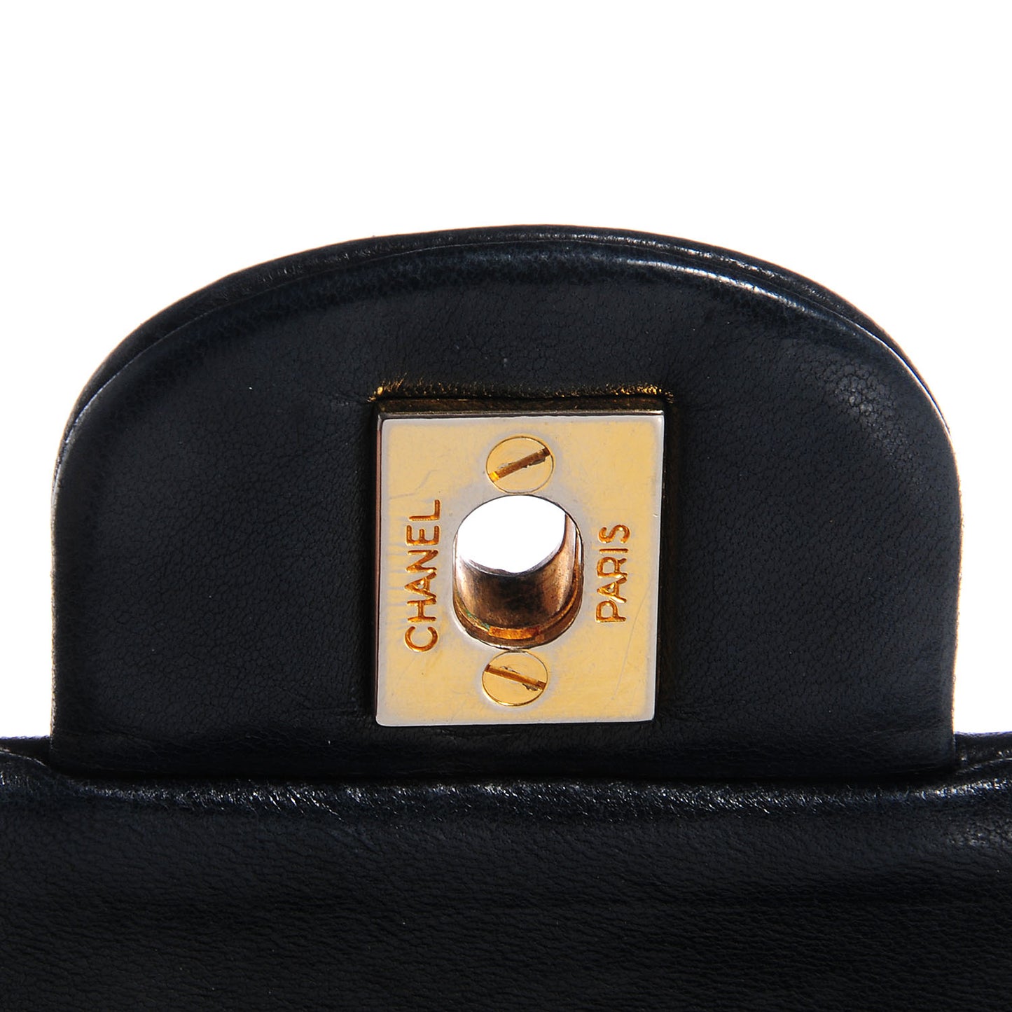 Lambskin Quilted Small Double Flap Black