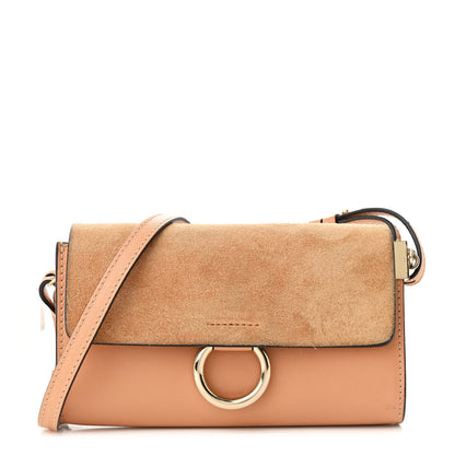 Chloe Suede Calfskin Small Faye Shoulder Bag Cement Pink 1 of 12