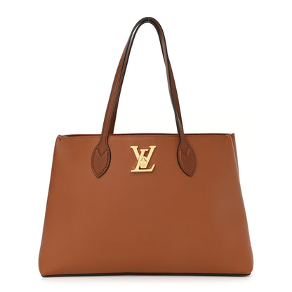 Louis Vuitton Grained Calfskin Lockme Shopper Chataigne 1 of 11