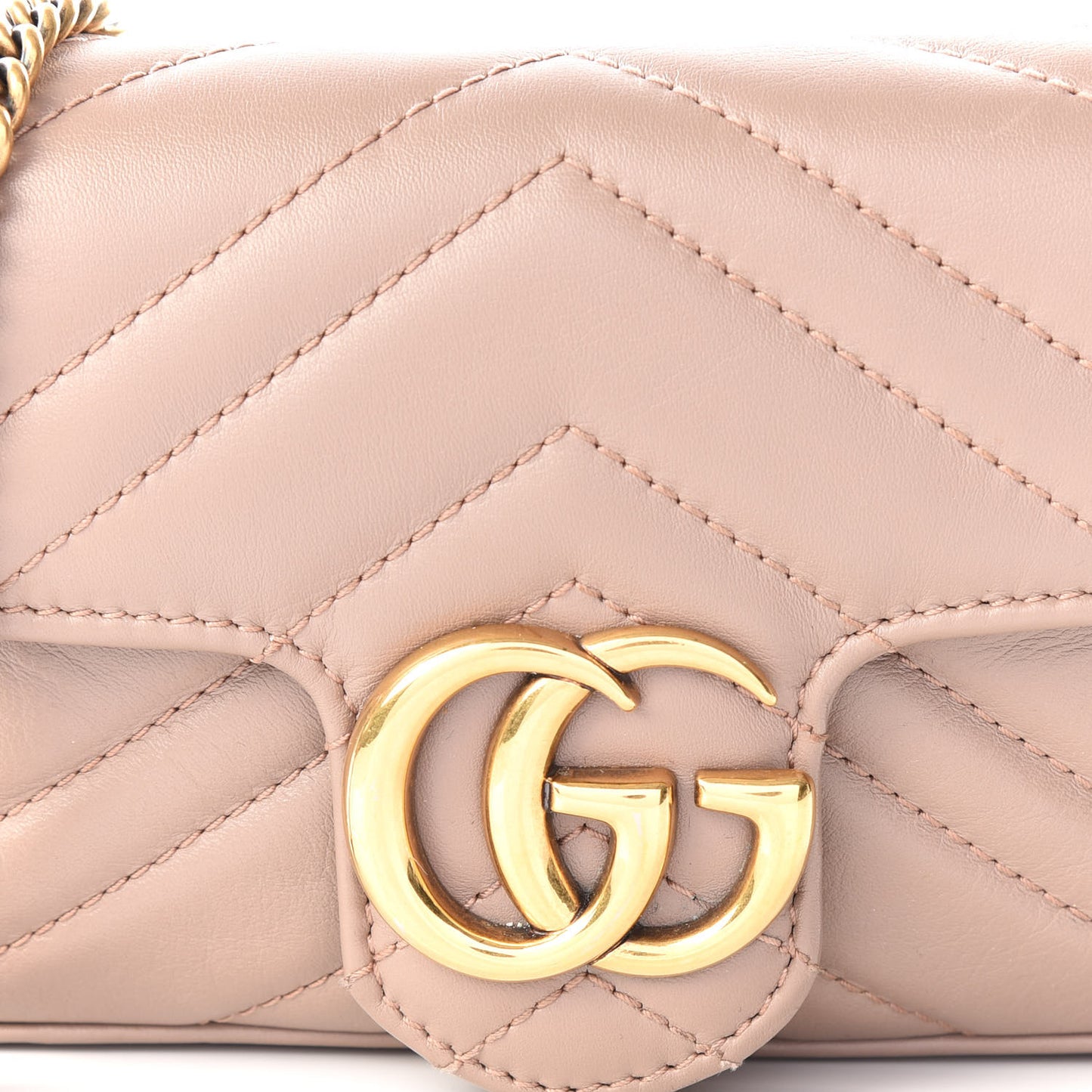 Calfskin Matelasse Super Mini GG Marmont Shoulder Bag Porcelain Rose