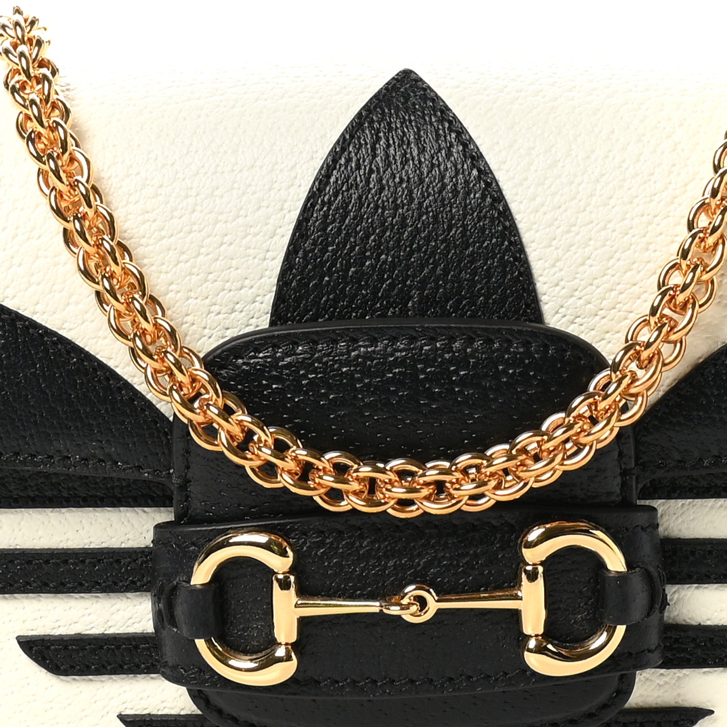 Gucci X ADIDAS Textured Dollar Calfskin Web Small Trefoil Horsebit 1955 Shoulder Bag White 8 of 11
