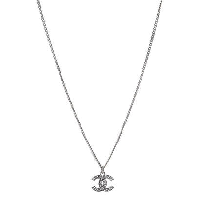 Chanel Crystal Timeless CC Necklace Silver 1 of 5