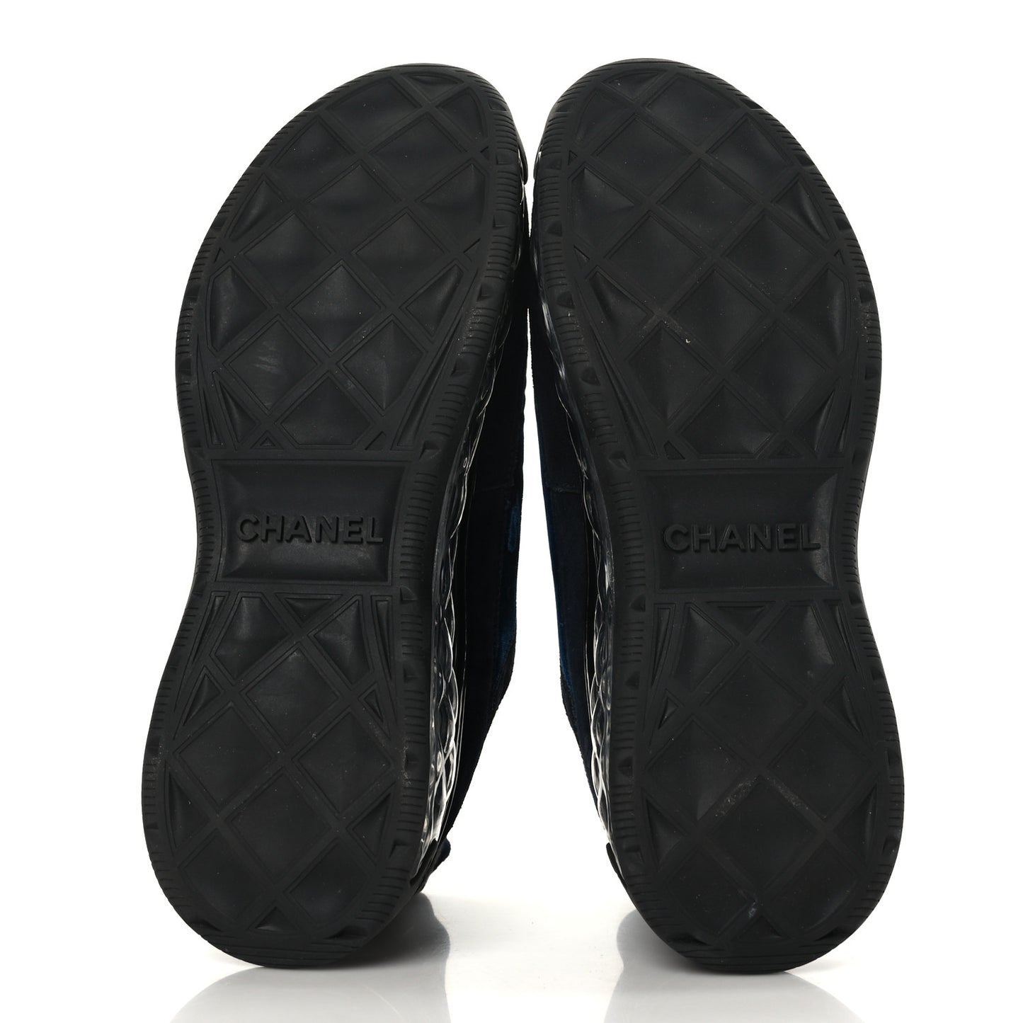 Suede Calfskin Velvet Grosgrain CC Sneakers Navy Blue Black
