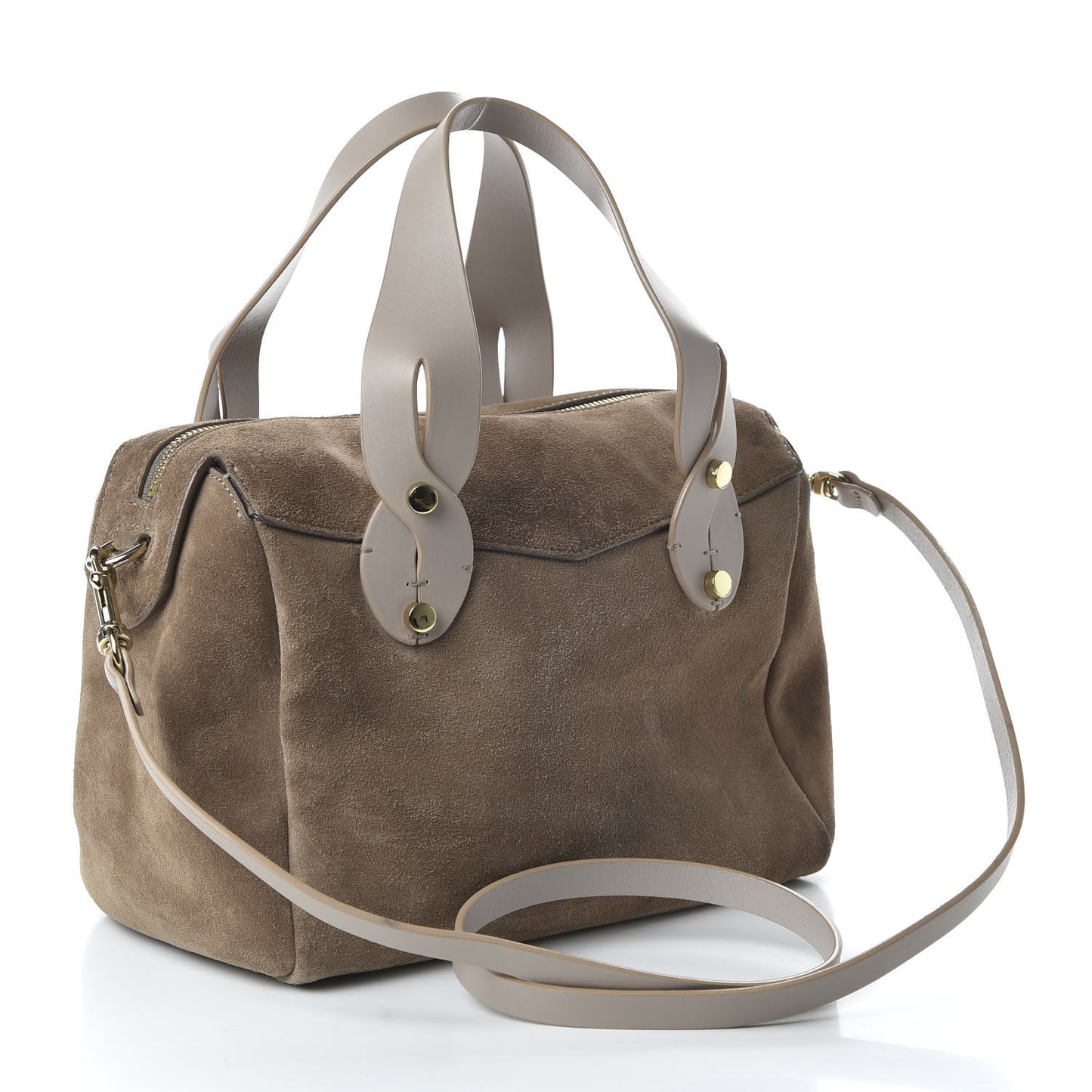 Suede Nappa Small Allie Bowling Bag Light Mocha