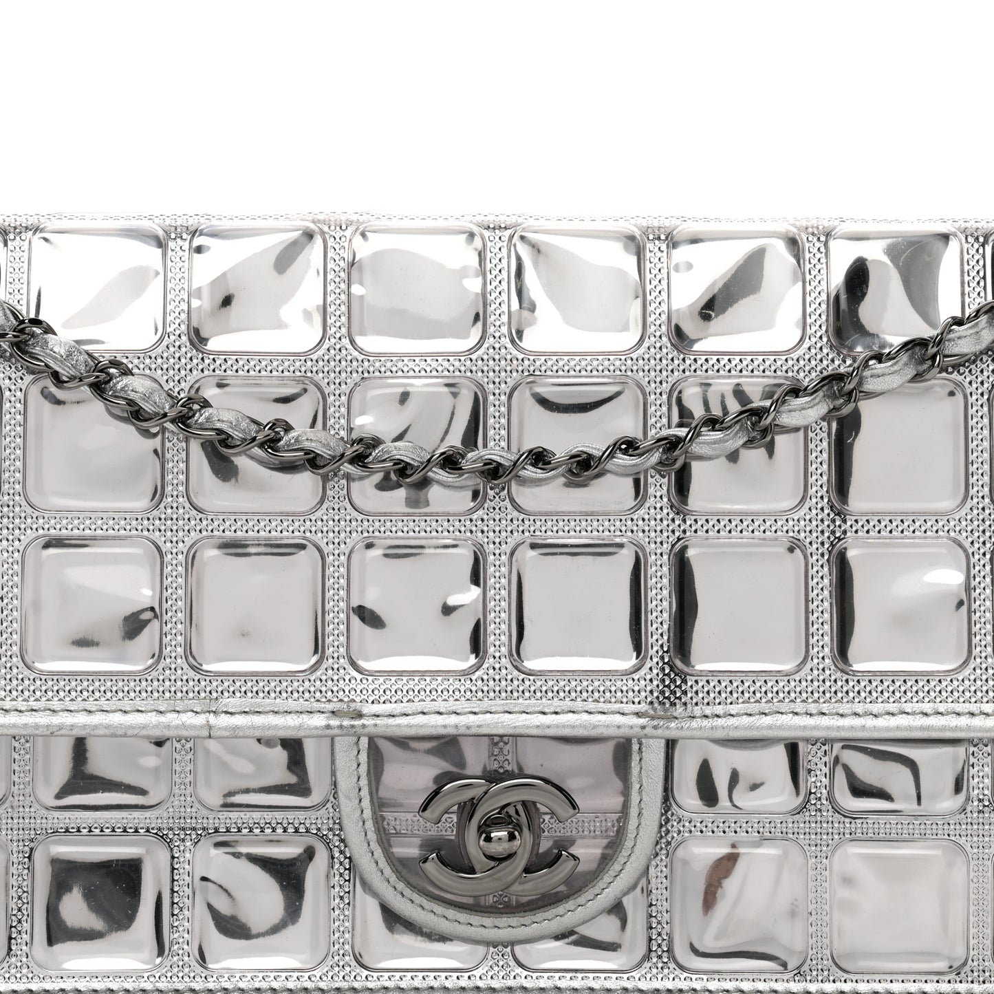 Vinyl Large Ice Cube Flap Silver