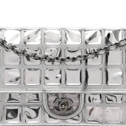 Chanel Vinyl Large Ice Cube Flap Silver 4 of 9