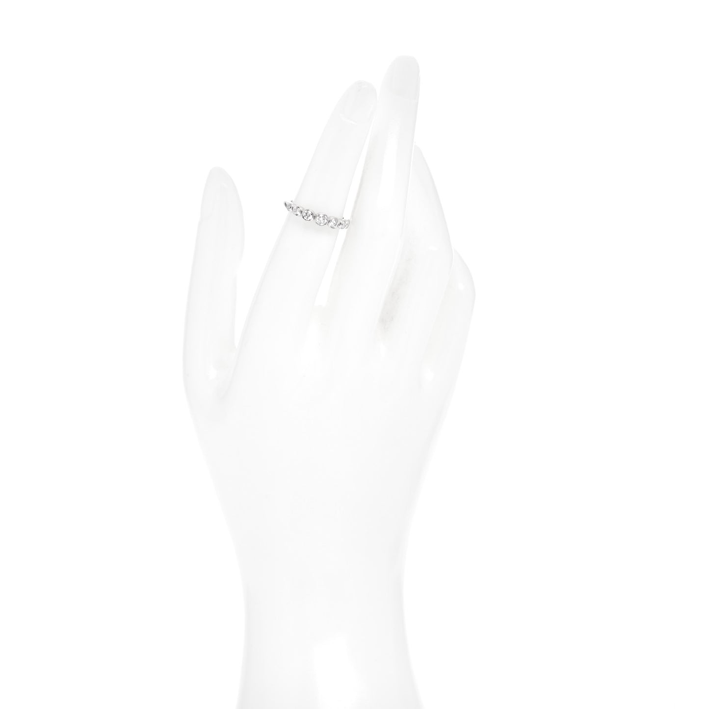 Platinum Diamond Jazz Graduated Band Ring 49 4.75
