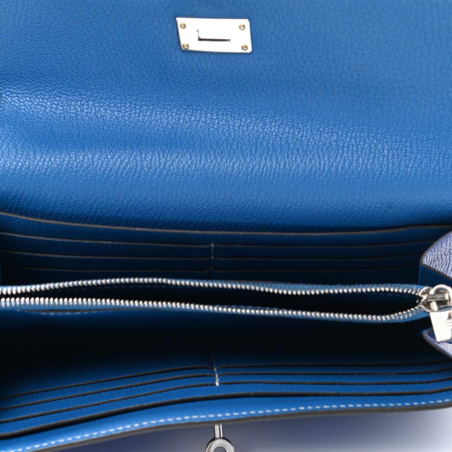 Hermes Epsom Verso Kelly Longue Wallet Bleu Electrique Mykonos 5 of 6