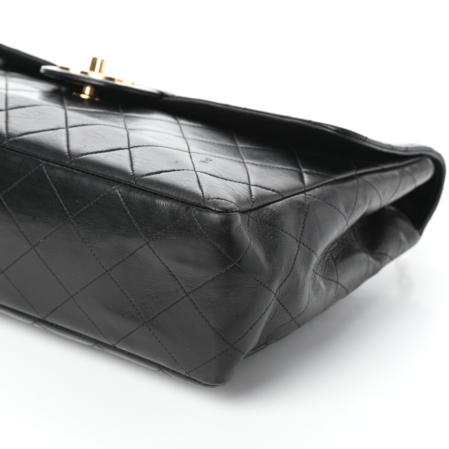 Lambskin Quilted XL Jumbo Single Flap Black