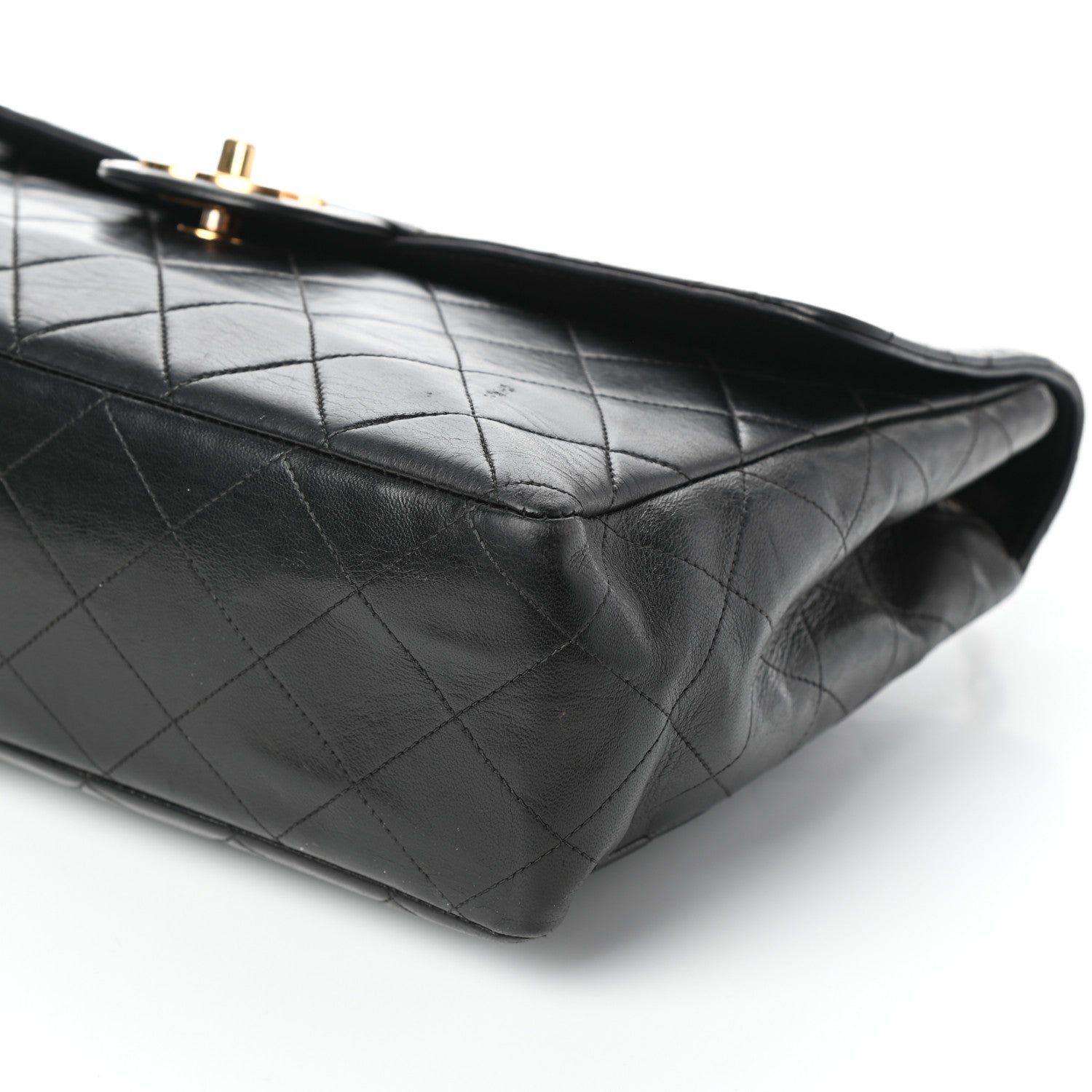 Chanel Lambskin Quilted XL Jumbo Single Flap Black 10 of 10
