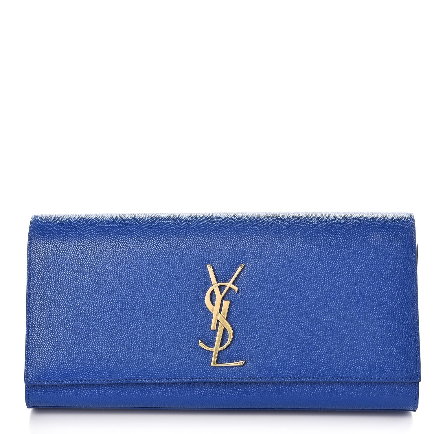 Saint Laurent Grain De Poudre Classic Monogram Cassandre Clutch Royal Blue 1 of 7