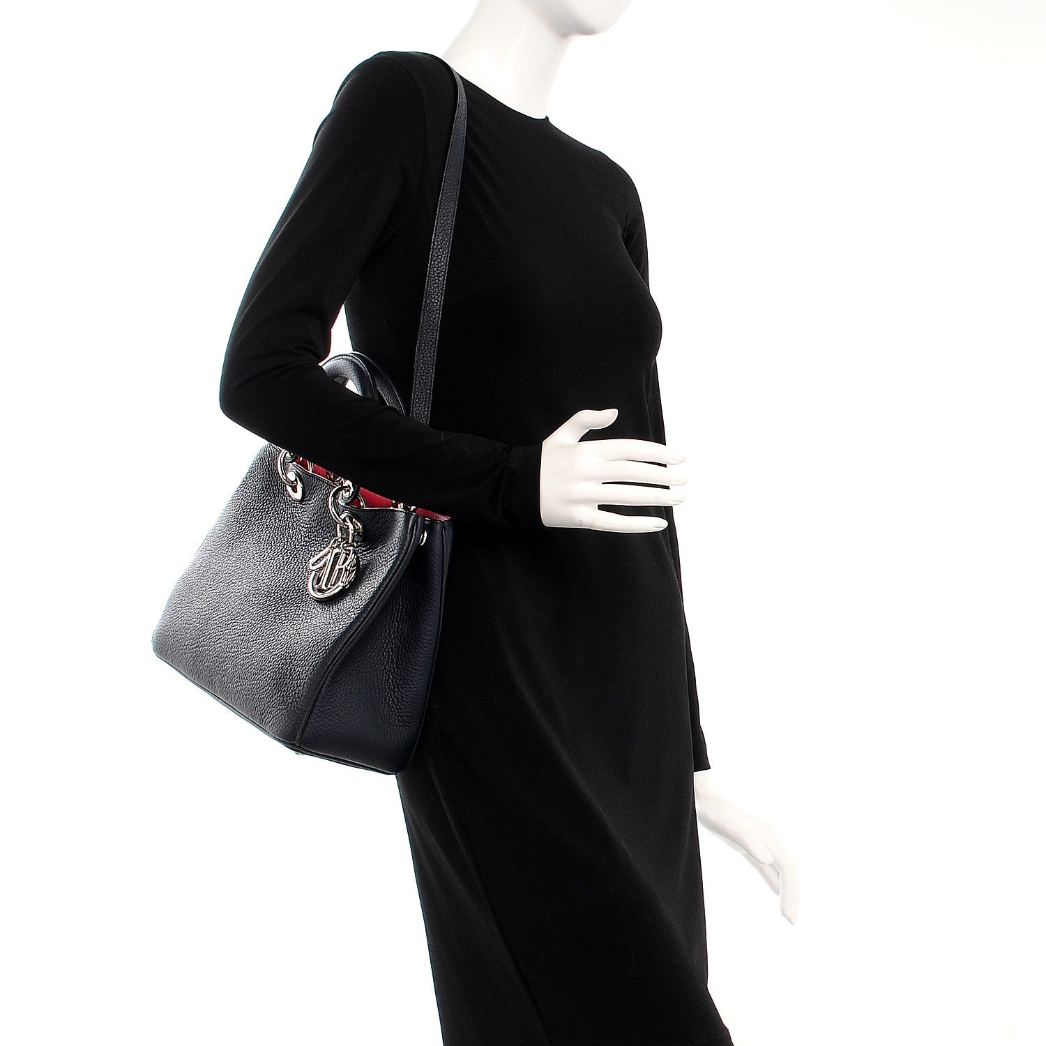 Christian Dior Bullcalf Medium Diorissimo Tote Navy Fuchsia 2 of 28