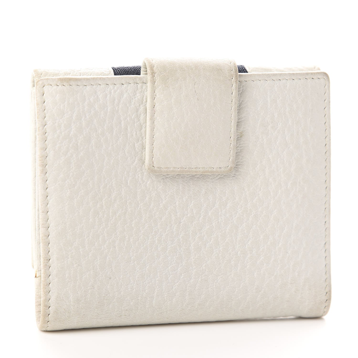 Gucci Goatskin Web French Flap Wallet White 3 of 13