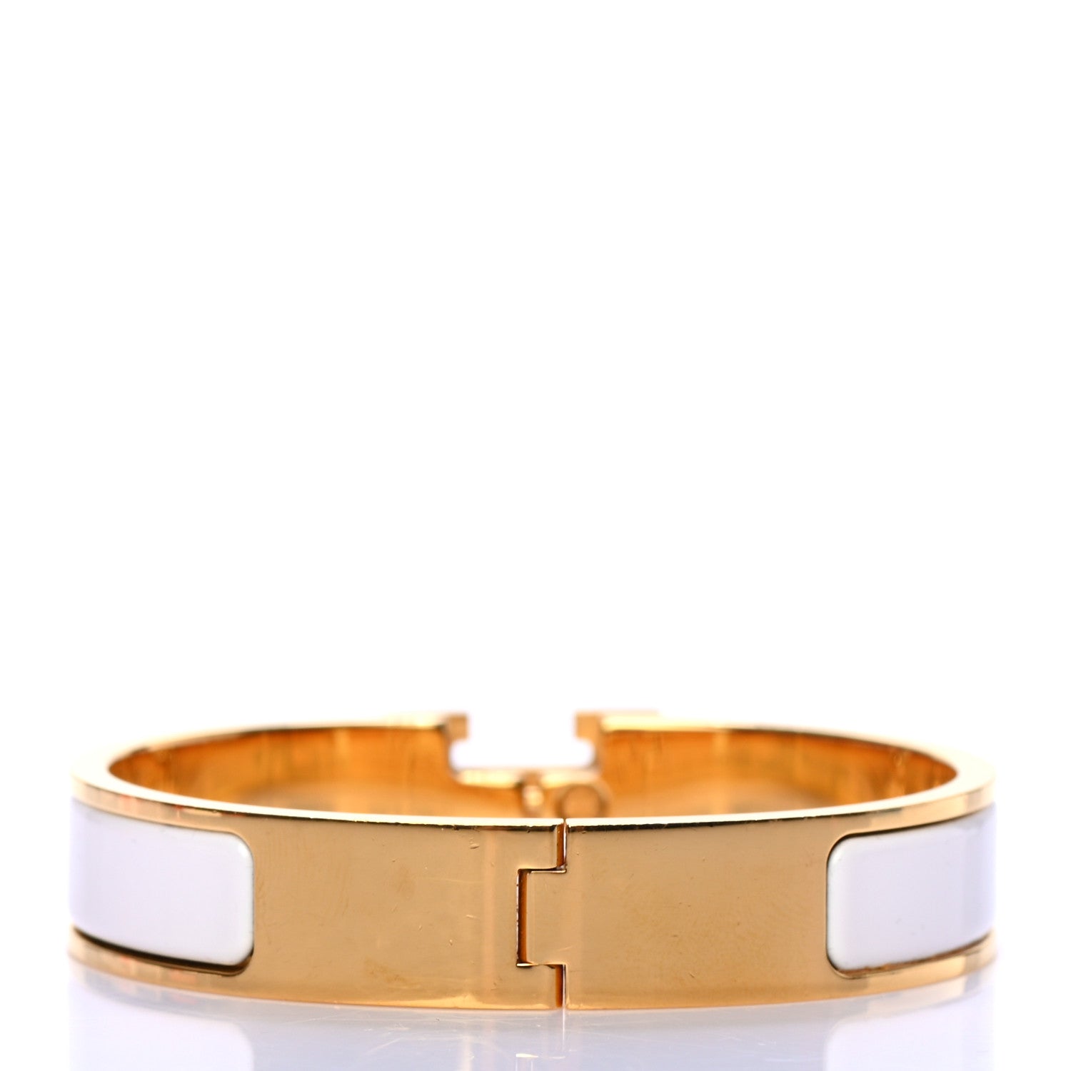 Hermes Enamel Narrow Clic Clac H Bracelet PM White 3 of 4