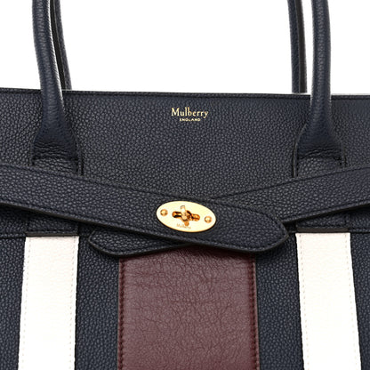 Mulberry Classic Grain College Stripe Zipped Bayswater Midnight White 7 of 10