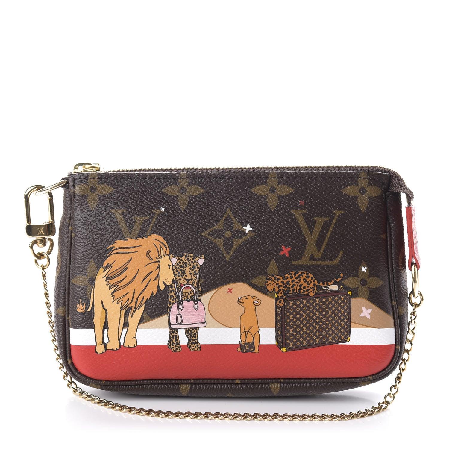 Louis Vuitton Monogram 2018 Christmas Animation Mini Cats Pochette Accessories 1 of 10