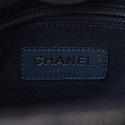 Chanel Lurex Canvas Mini Deauville Tote Navy Blue Gold 8 of 11