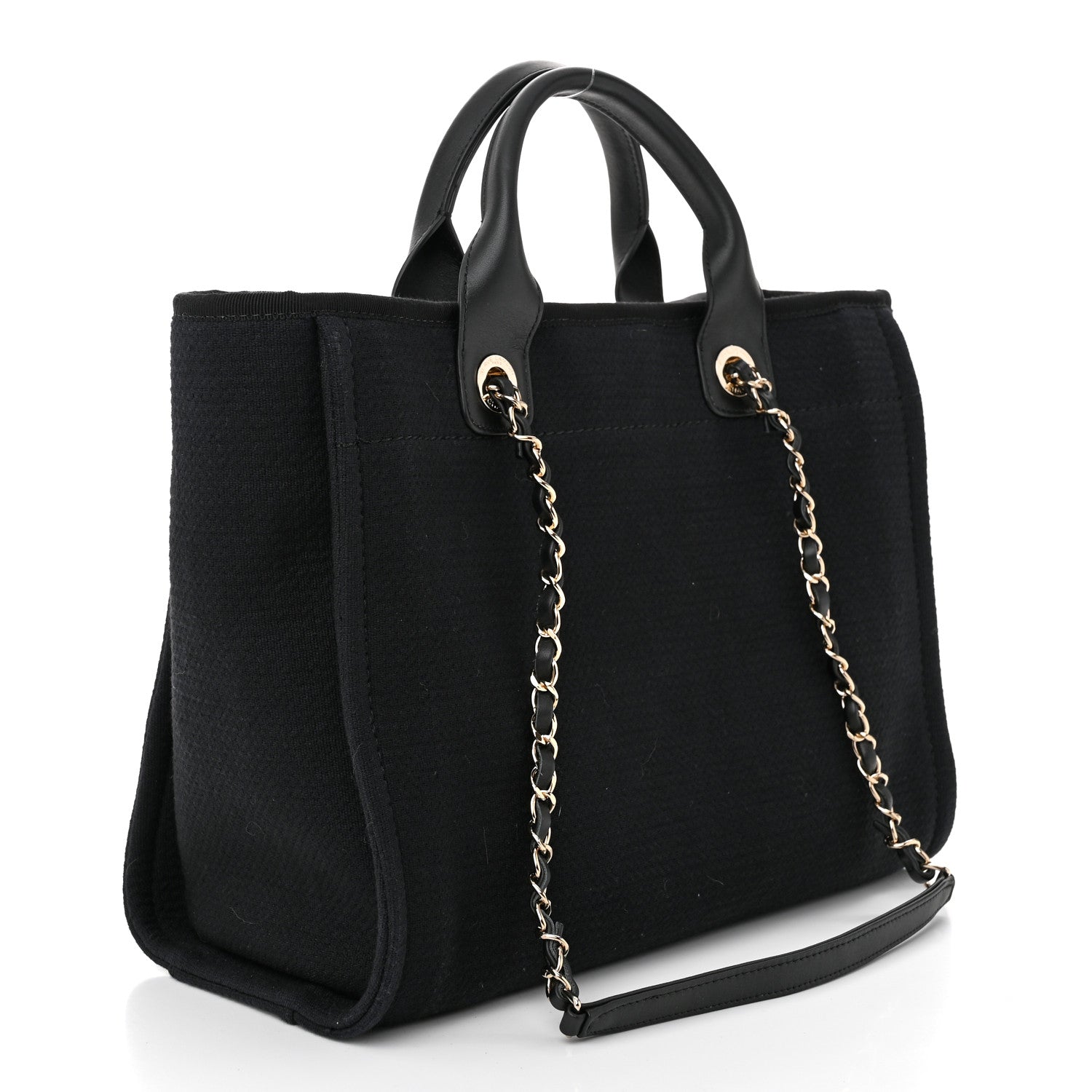 Chanel Mixed Fibers Small Deauville Tote Black 4 of 12