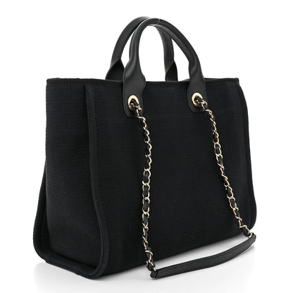 Chanel Mixed Fibers Small Deauville Tote Black 4 of 12