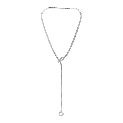 Cartier 18K White Gold Diamond Agrafe Lariat Necklace 3 of 4