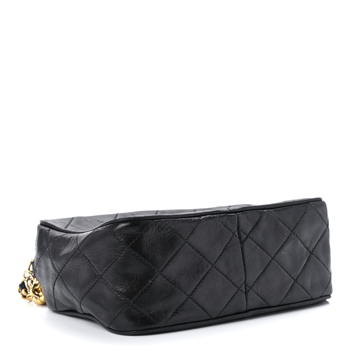 Chanel Lambskin Quilted CC Tassel Camera Case Black 3 of 8
