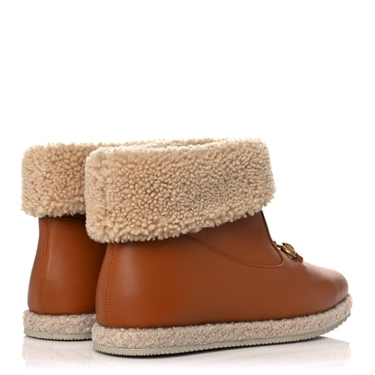 Gucci Calfskin Wool Womens Fria Horsebit Ankle Boots 40 New Caramel Butterscotch 4 of 8