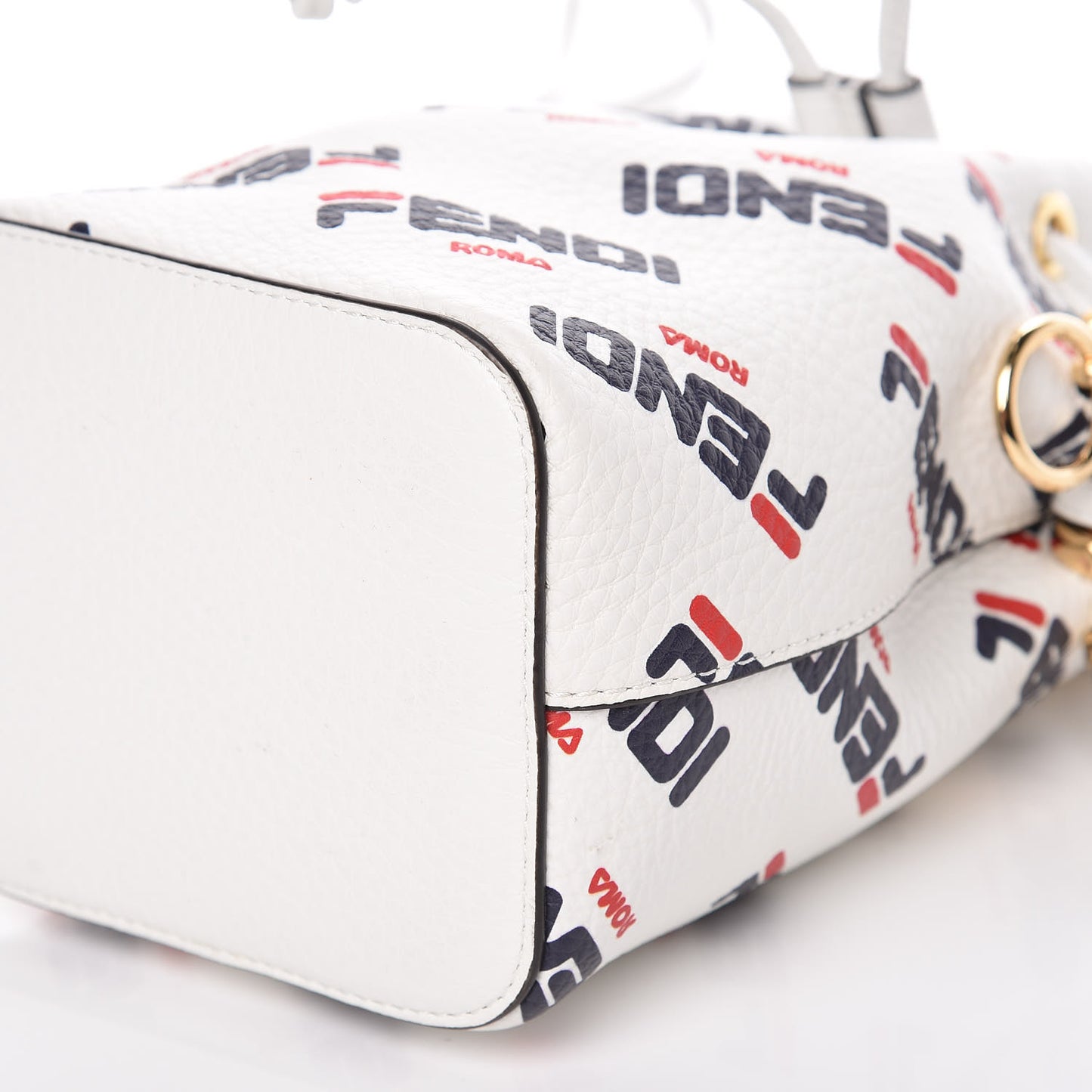 X FILA Vitello F is Fendi Mania Mini Mon Tresor Bucket Bag White