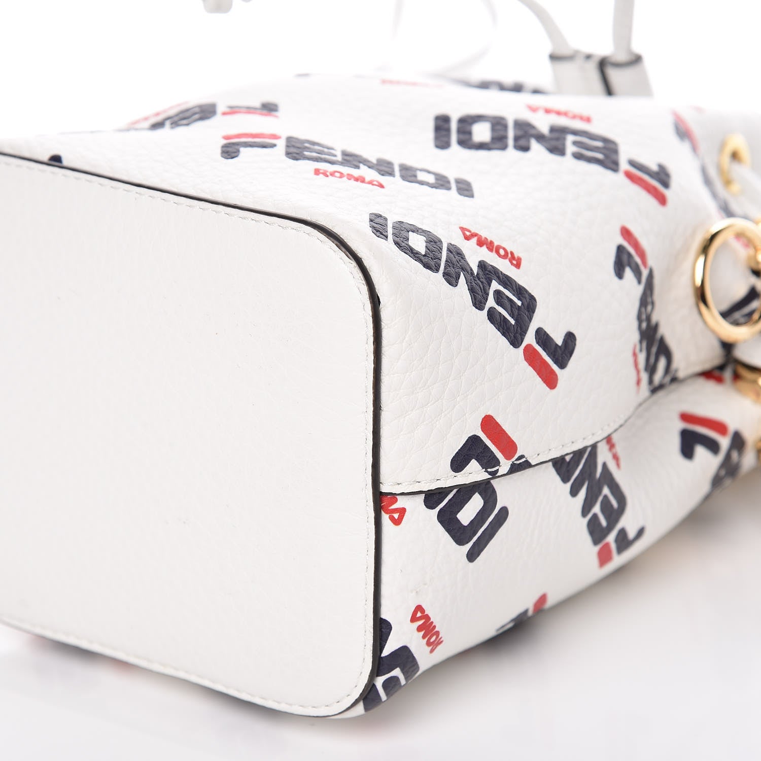 Fendi X FILA Vitello F is Fendi Mania Mini Mon Tresor Bucket Bag White 10 of 10