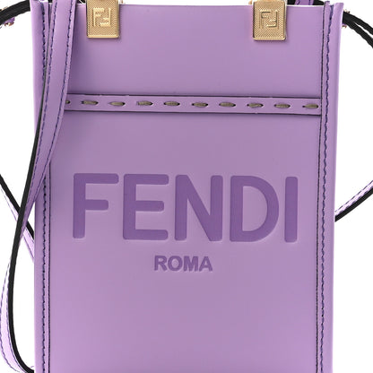 Fendi Vitello King Plexiglass Logo Embossed Mini Fendi Sunshine Shopper Tote Violetta 8 of 11