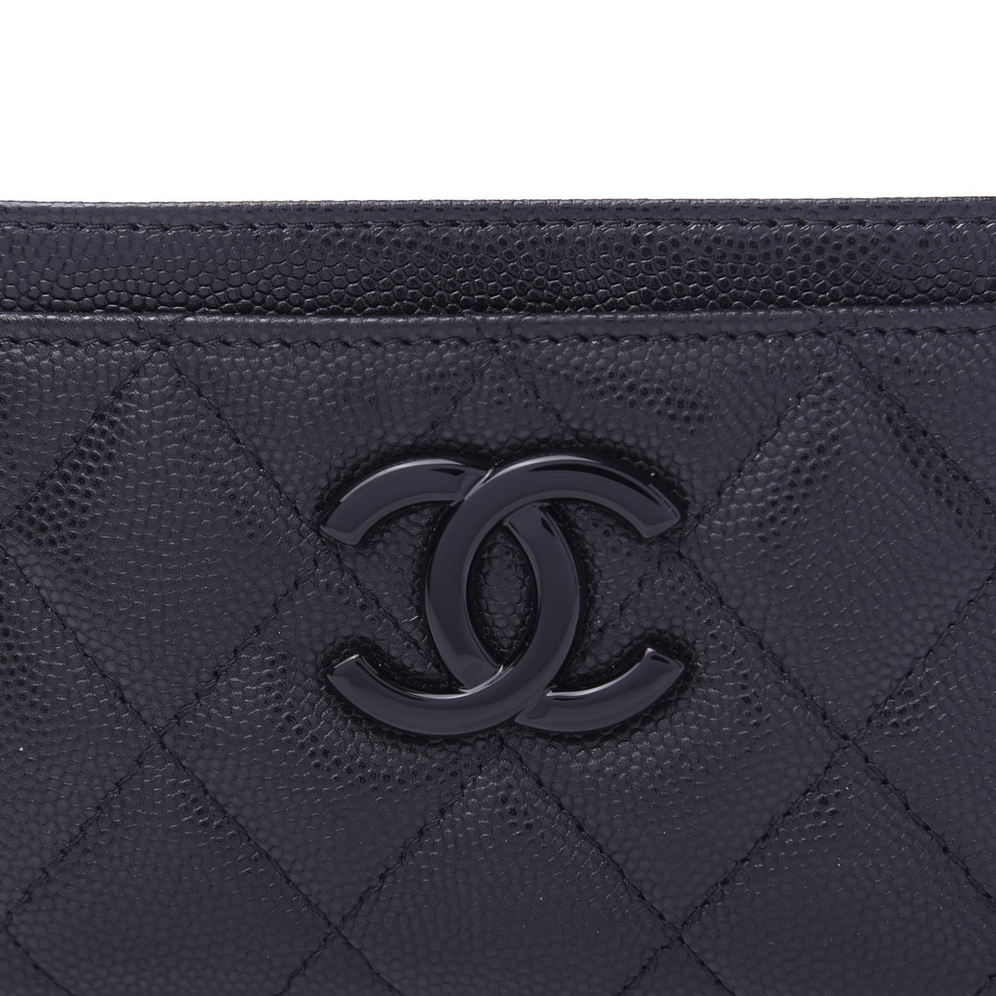 Caviar Quilted My Everything Card Holder Black