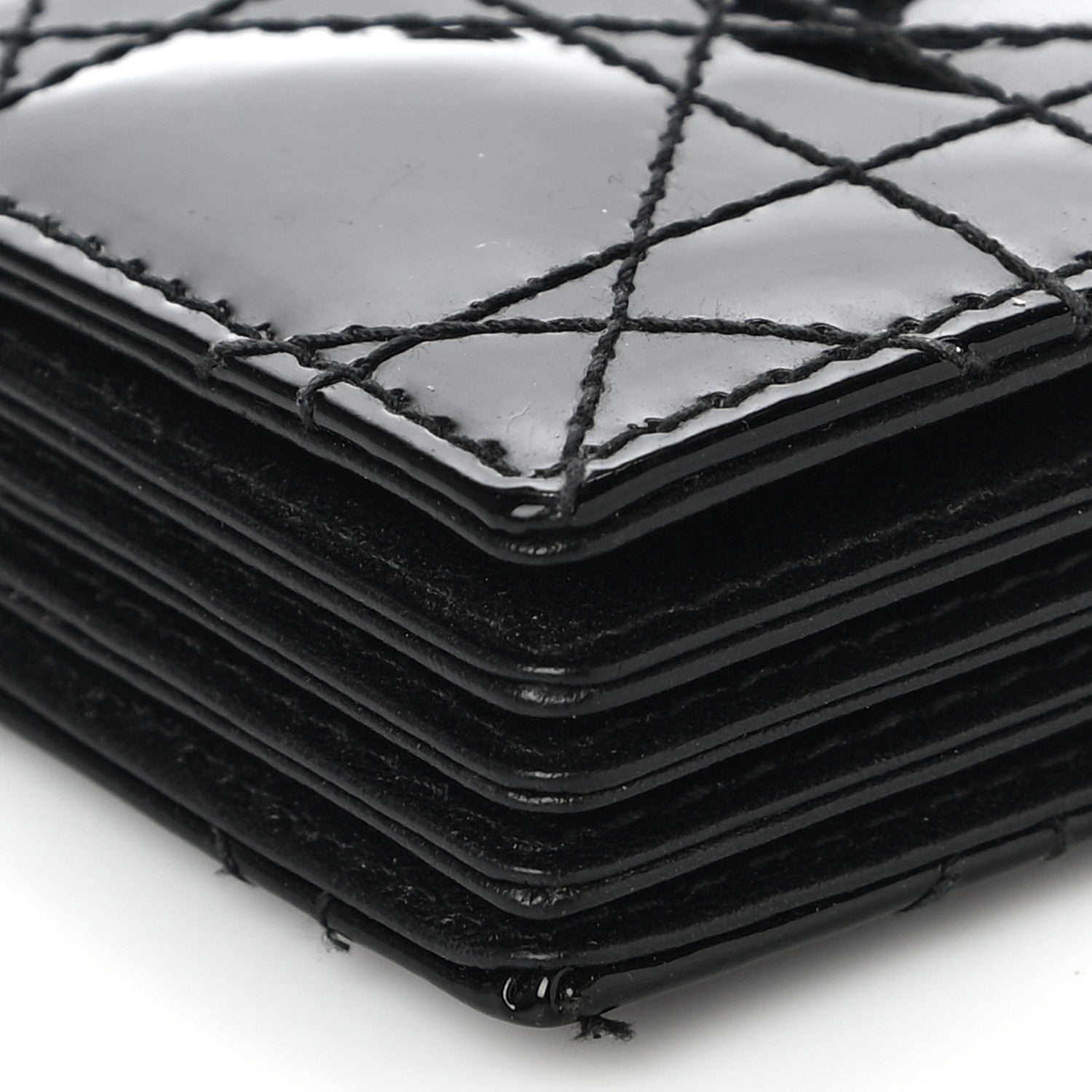 Christian Dior Patent Cannage Lady Dior 5-Gusset Card Holder Black 5 of 10