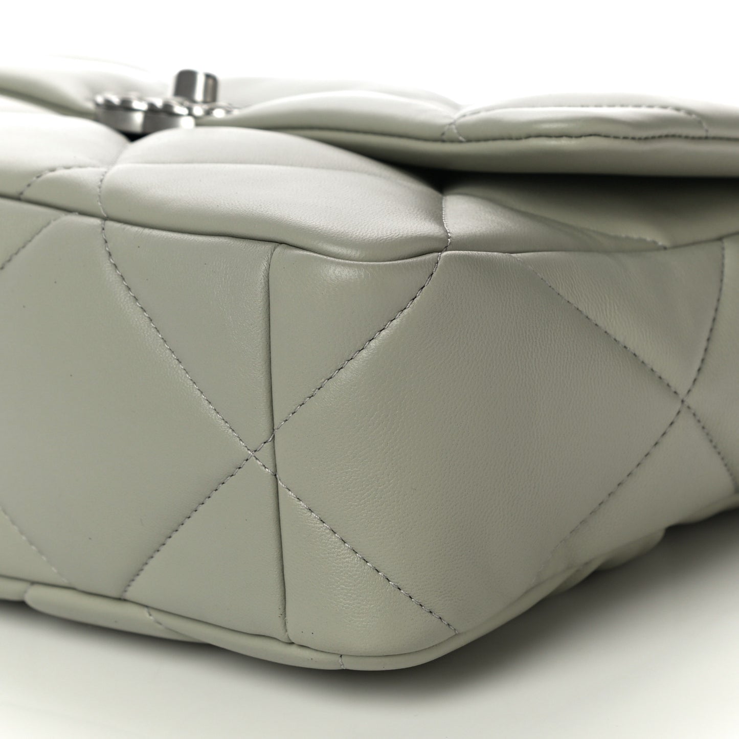 Lambskin Quilted Large Chanel 19 Flap Grey