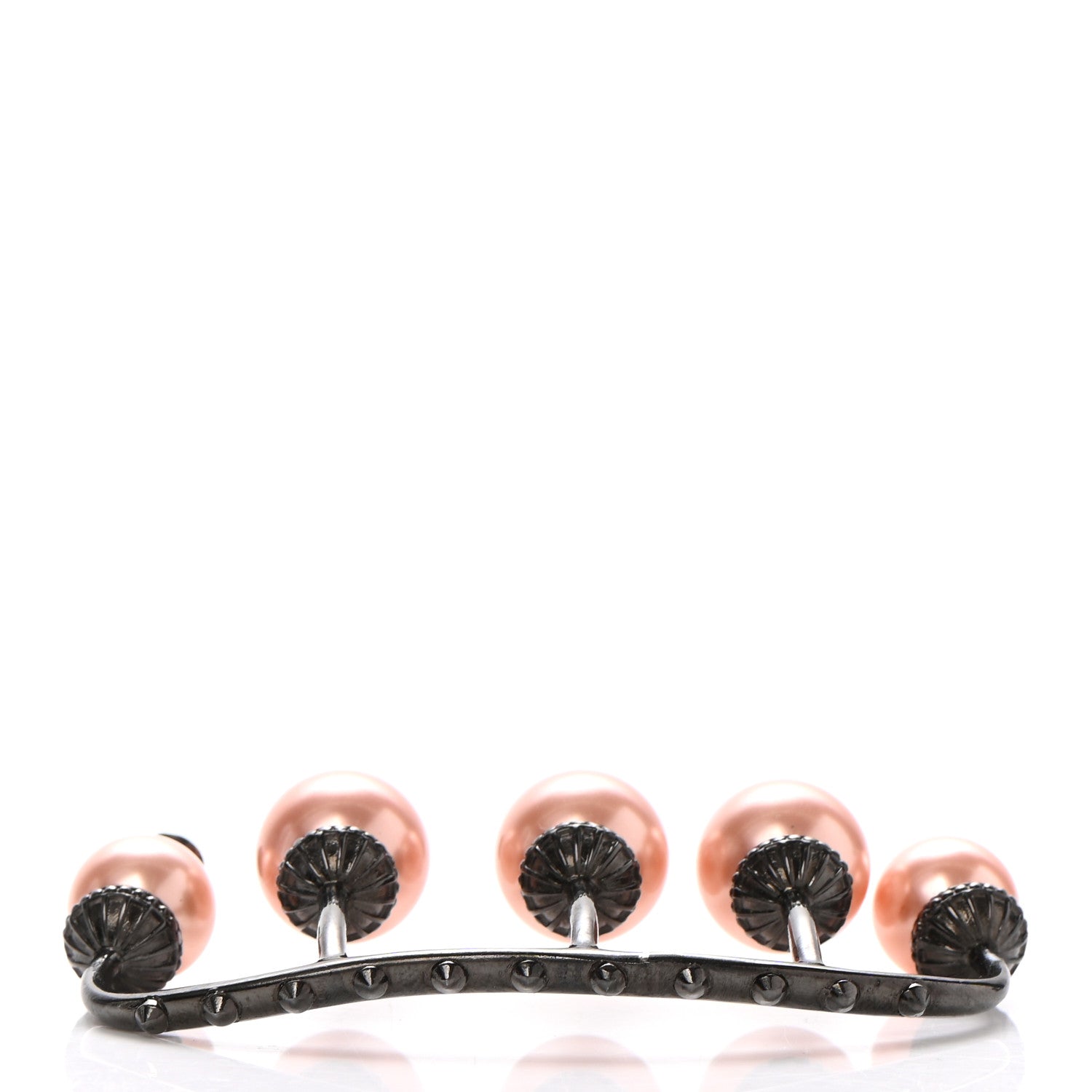 Gucci Metal Pearl Multi-Finger Ring Pink 2 of 4