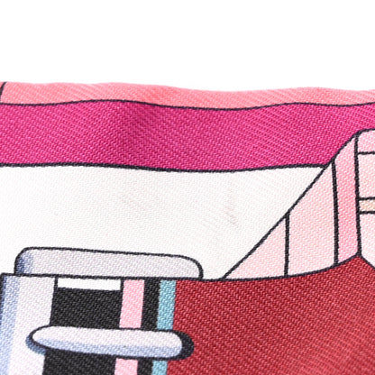 Hermes Silk Sangles En Zigzag Twilly Fuchsia Vert Jaune 6 of 11