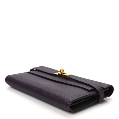 Hermes Epsom Verso Kelly Longue Wallet Raisin Anemone 10 of 10