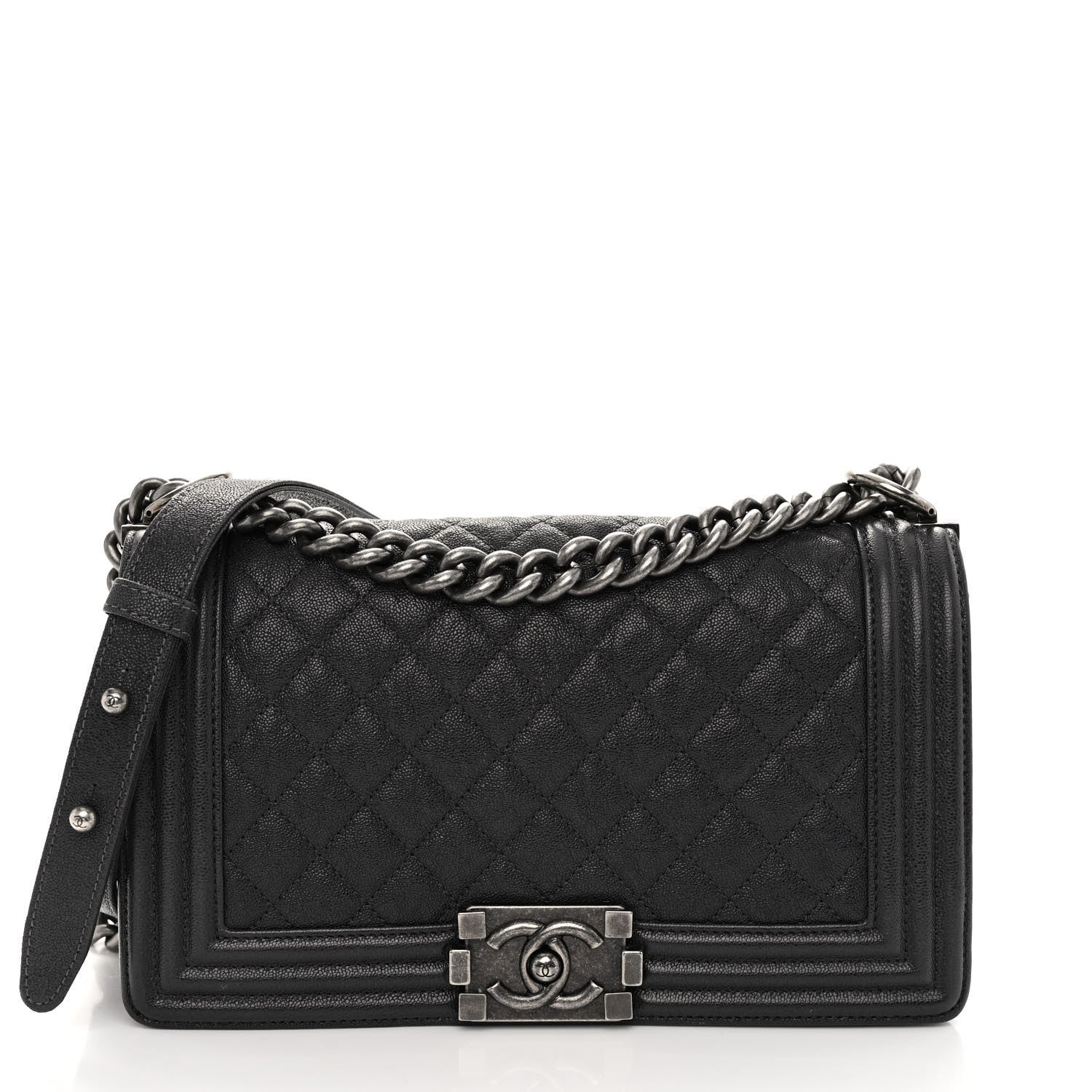 Chanel Caviar Quilted Medium Boy Flap Charcoal 2 of 19