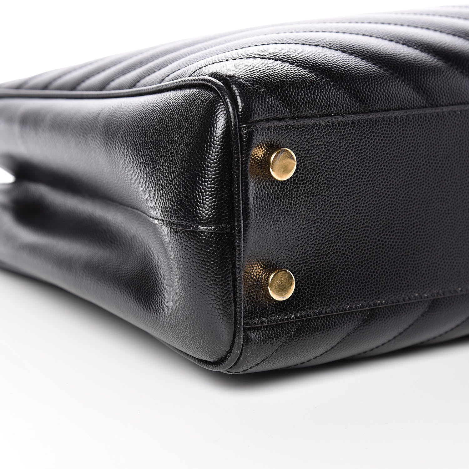 Saint Laurent Grain De Poudre Matelasse Chevron Monogram Shopping Bag Black 5 of 13