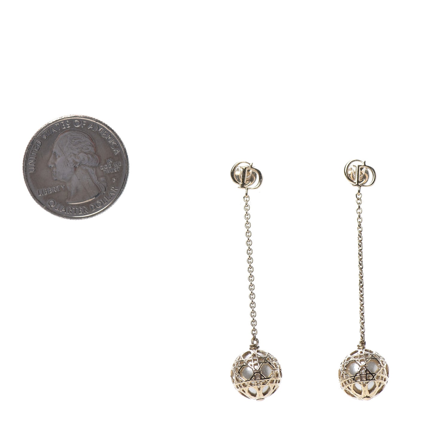 Pearl Secret Cannage Mise En Dior Tribales Dangle Earrings Gold