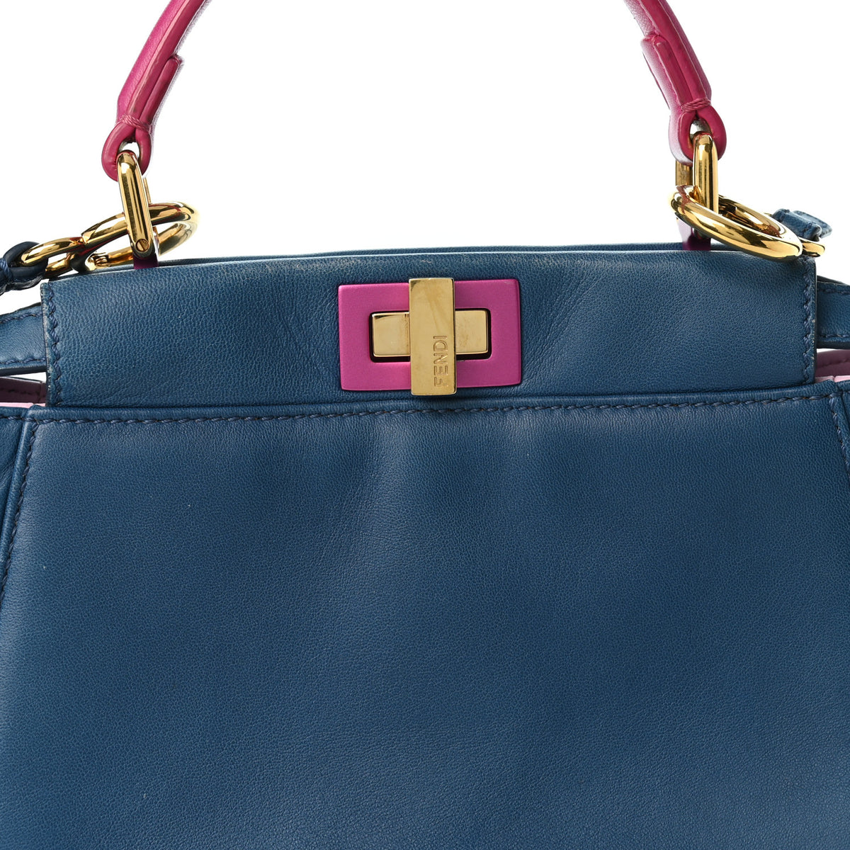 Nappa Colorblock Mini Peekaboo Iconic Satchel Iris Magenta Bubblegum