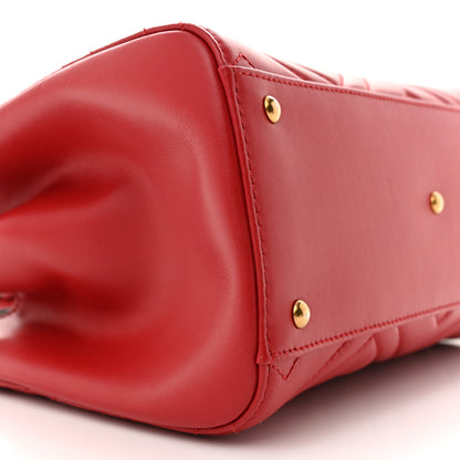 Gucci Calfskin Matelasse Small GG Marmont Tote Hibiscus Red 10 of 11